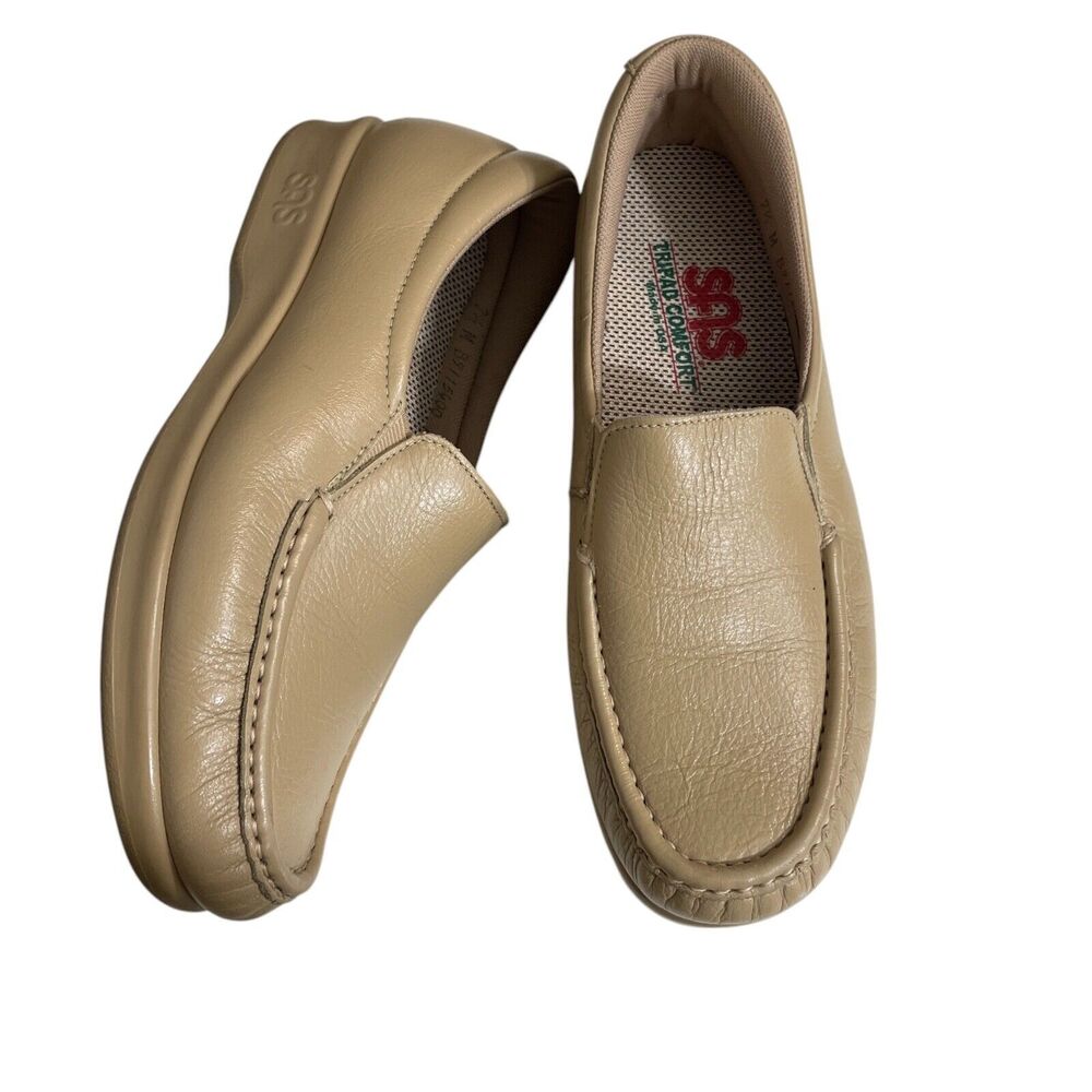 SAS Womens 7 1/2 Slip On Comfort Soft Step Walking Shoes‎ Light Brown